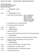 Image: Agenda — Board of Education agenda for January 21, 2010.