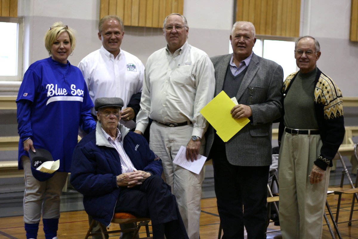 Image: Loveday honored — Lonney Loveday (seated) with Shirley Whitman (his daughter), Mayor Darrell Simmons and former mayors Kent F. Ward, Chad E. Downs, and Robert Chambers.