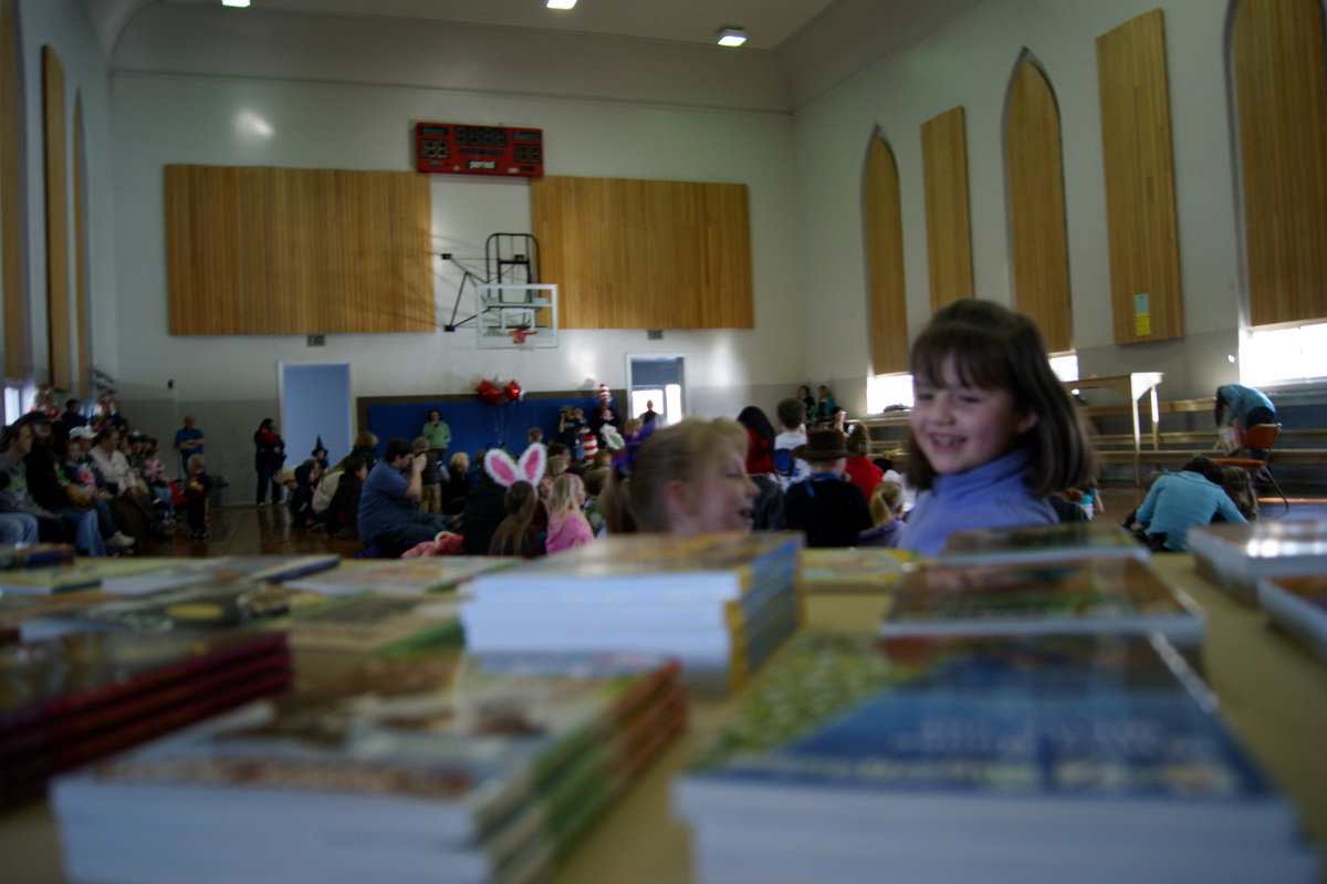 Image: Chidren got to walk home with their very own book after the celebration