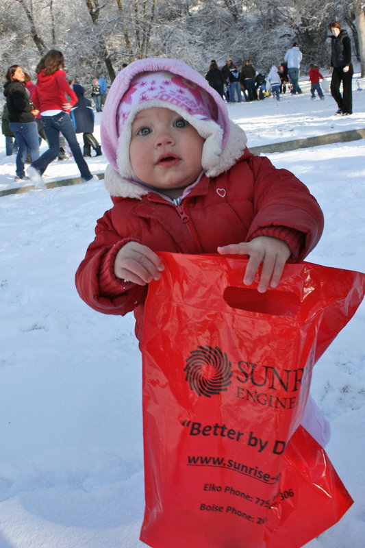 Image: Hailee Hall — Little Hailee Hall was happy with the one little egg she found in the snow.