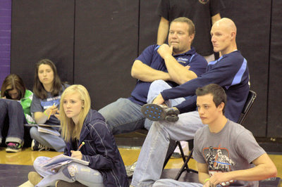 Image: Coaches Paul Hardy &amp; Kyle Wright strategizing at the Divsional Tournament