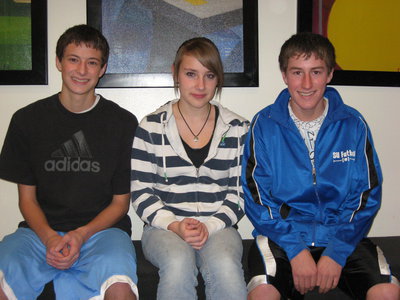 Image: Sophomores: Mitch Larsen, Hannah Walker, and Cole Rayfield