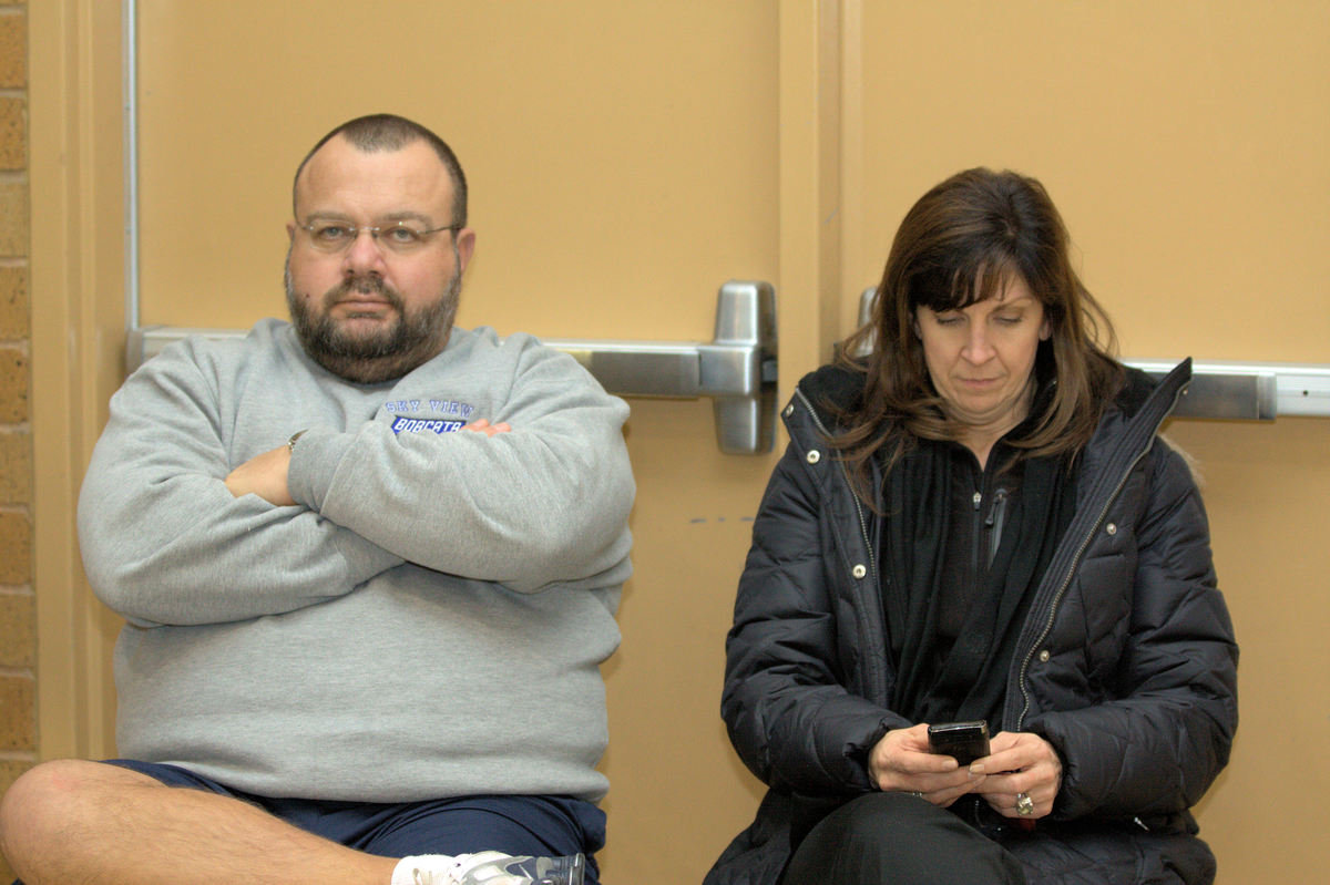 Image: Dave &amp; Kay Dawn Falslev guarding the door