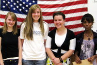 Image: Seniors — Seniors Jessica Swenson, Jill Maxfield, Anne Miggin, and Helen Wells — Sky View High School’s May 2010 students of the month.