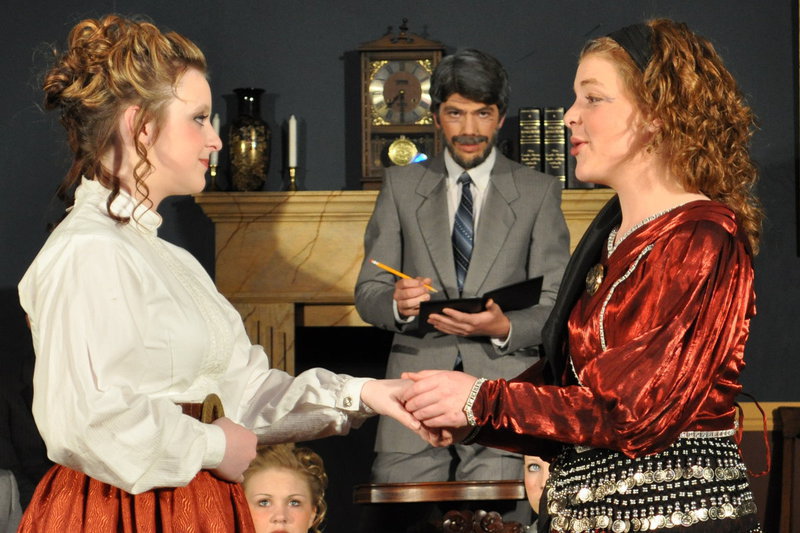Image: Your future — La Grange (Melinda Potts) telling the future of her daughter, Helen O’Neill (Kelby Partridge).