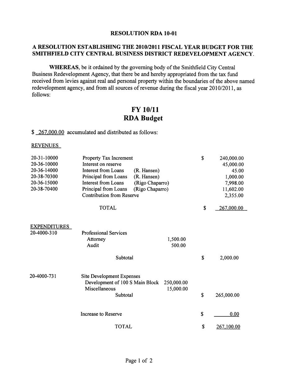 Image: RDA Budget – Page 1