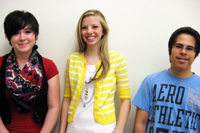 Image: Juniors — Juniors Rebecca Sharp, Cheyanne Petersen, and Manuel Garcia — March 2010 students of the month