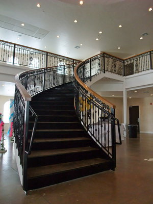 Image: Curve appeal — The beautiful curved staircase in the main hall.