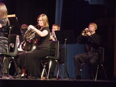Image: Concert Band — The horn section of the Concert Band.