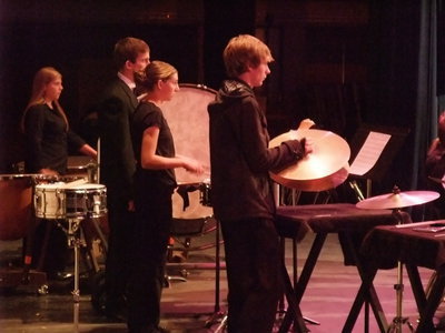 Image: Symphonic Band — The percussion section of the Symphonic Band.