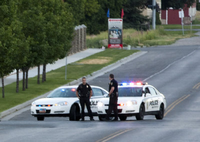 Image: Smithfield Police aid in traffic control to provide a safe race route.