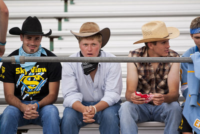 Image: Sky View students showed up early dressed to wrangle in the Mustangs.