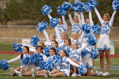 Image: Cheerleaders entertain the crowd pre-game.
