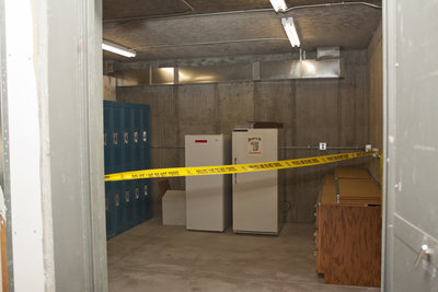 Image: Secure evidence vault in the basement of the new police station.