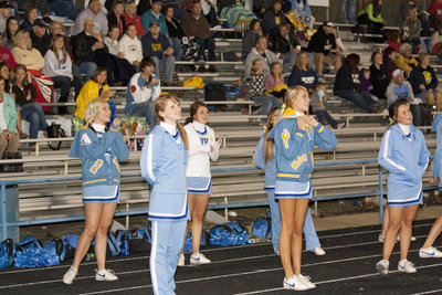 Image: The cheerleaders watching the action at the game.