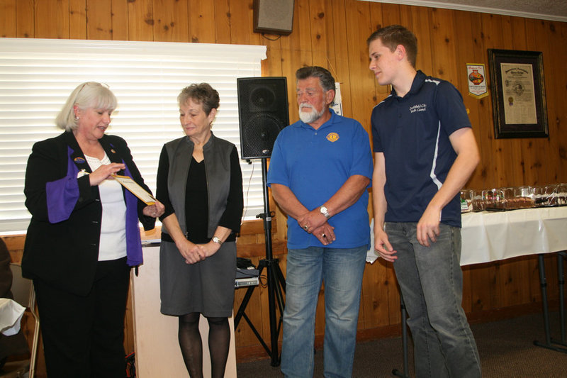 Image: Bonnie Johnson Barbara Kent Smithfield City youth council, Tom Karren, Josh Watts—Mayor of youth council and president of Leos. Bonnie Johnson, District Governor of the Northern Utah Lions welcomes the newly organized Leos club (young Lions) with Barbara Kent as supervisor and Josh Watts as Mayor of the Leos club. The Smithfield Youth Council will be part of the Leos club.